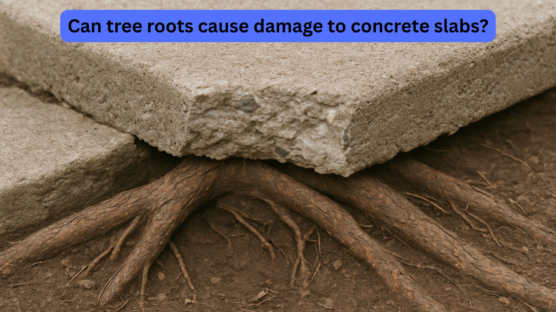 Can tree roots cause damage to concrete slabs?
