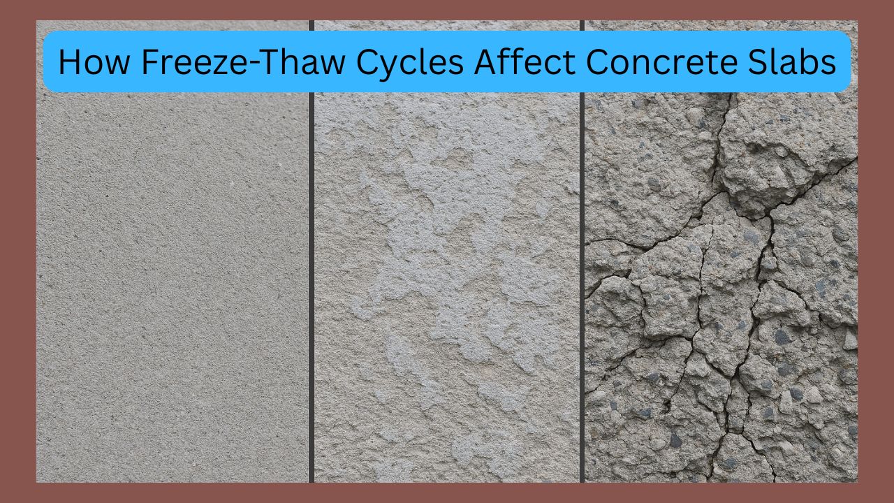 How do freeze-thaw cycles affect concrete slabs?