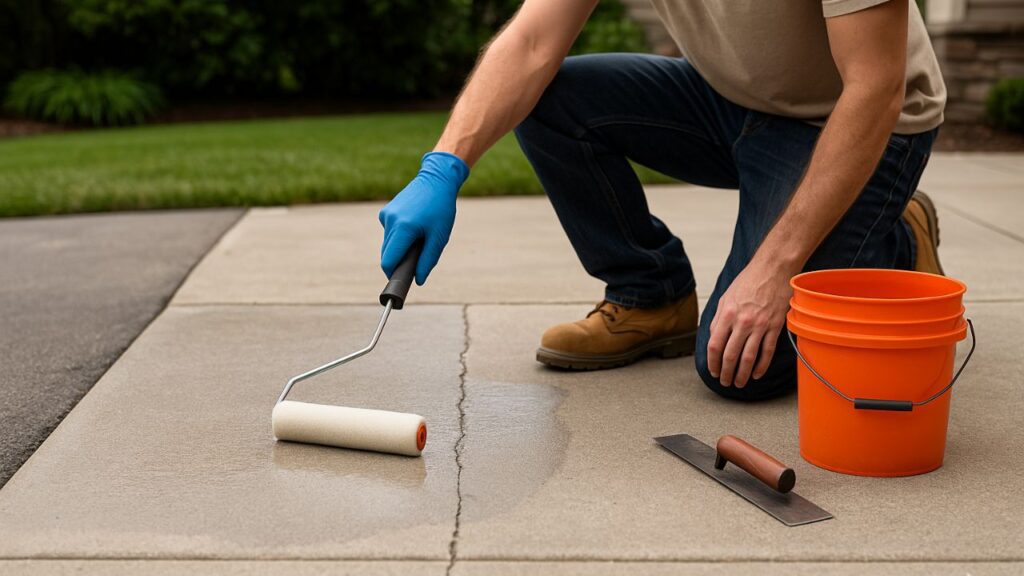 using concrete sealer to maintain repaired concrete
