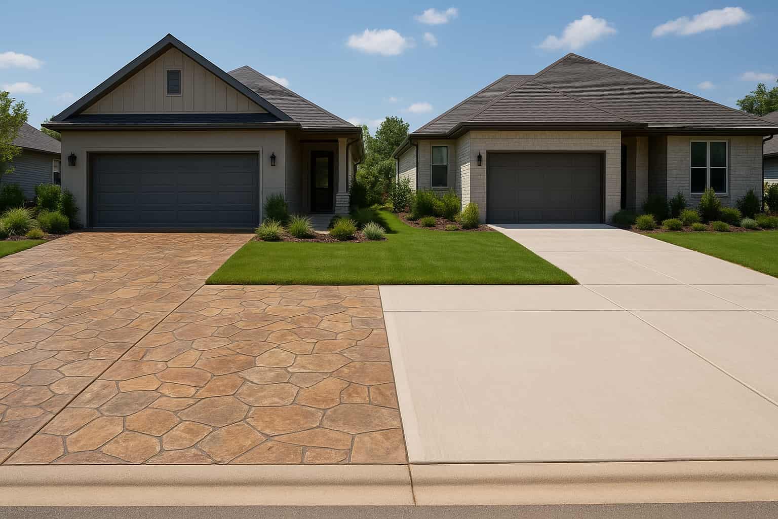 What Are the Pros and Cons of Stamped vs. Plain Concrete Driveways?