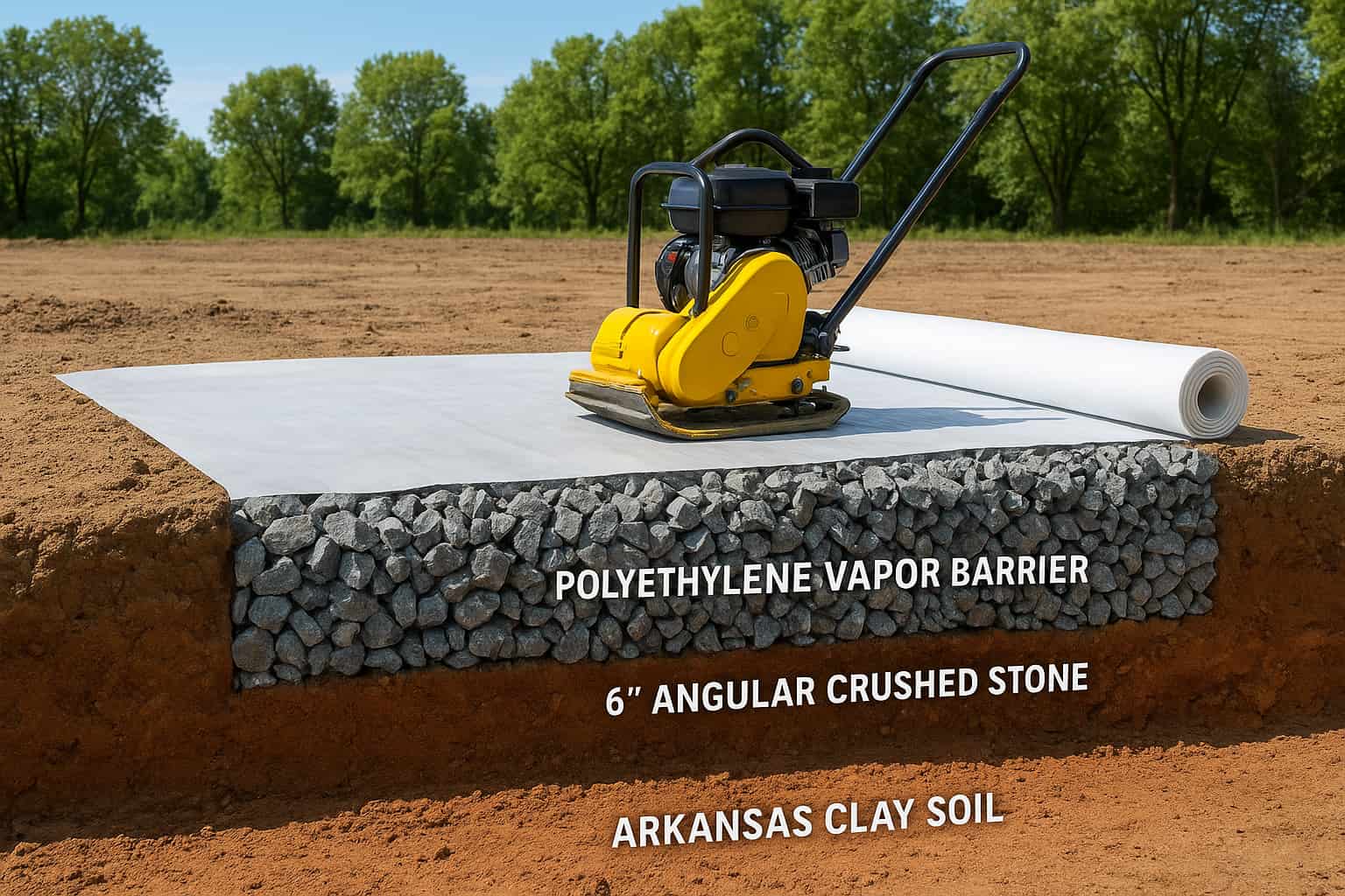 What Kind of Base Is Needed for a Strong Concrete Slab in Fayetteville Arkansas?